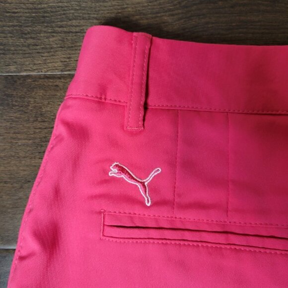 Puma Golf Shorts Coral Pink Bermuda Walking Length Size 2 - Picture 6 of 14